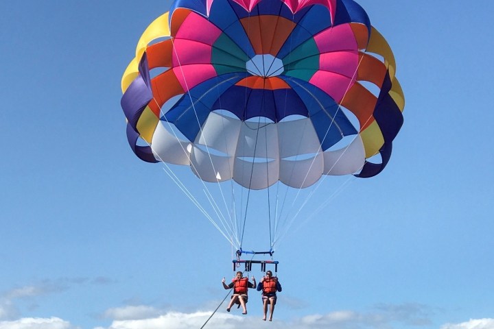 a parachute in the air